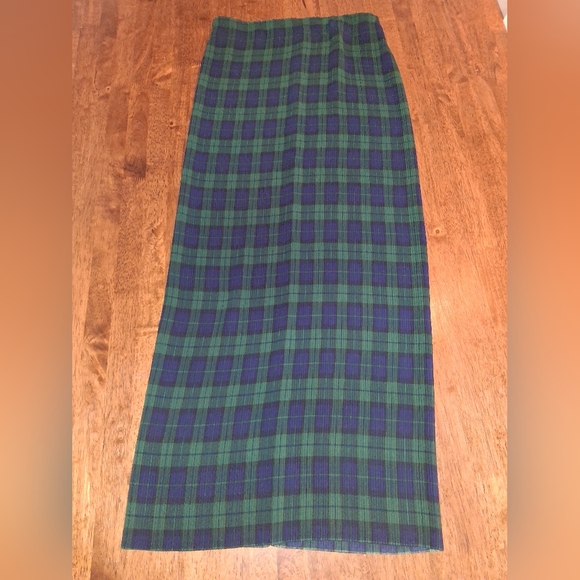 Express Vintage Pleated Tartan Plaid Dark Akedemia Holiday Sheer XS - Picture 1 of 6